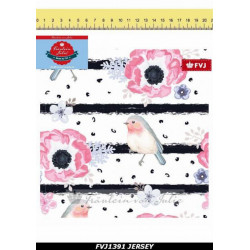 Jersey - Frl. von Julie Little Bird Streifen Blüten